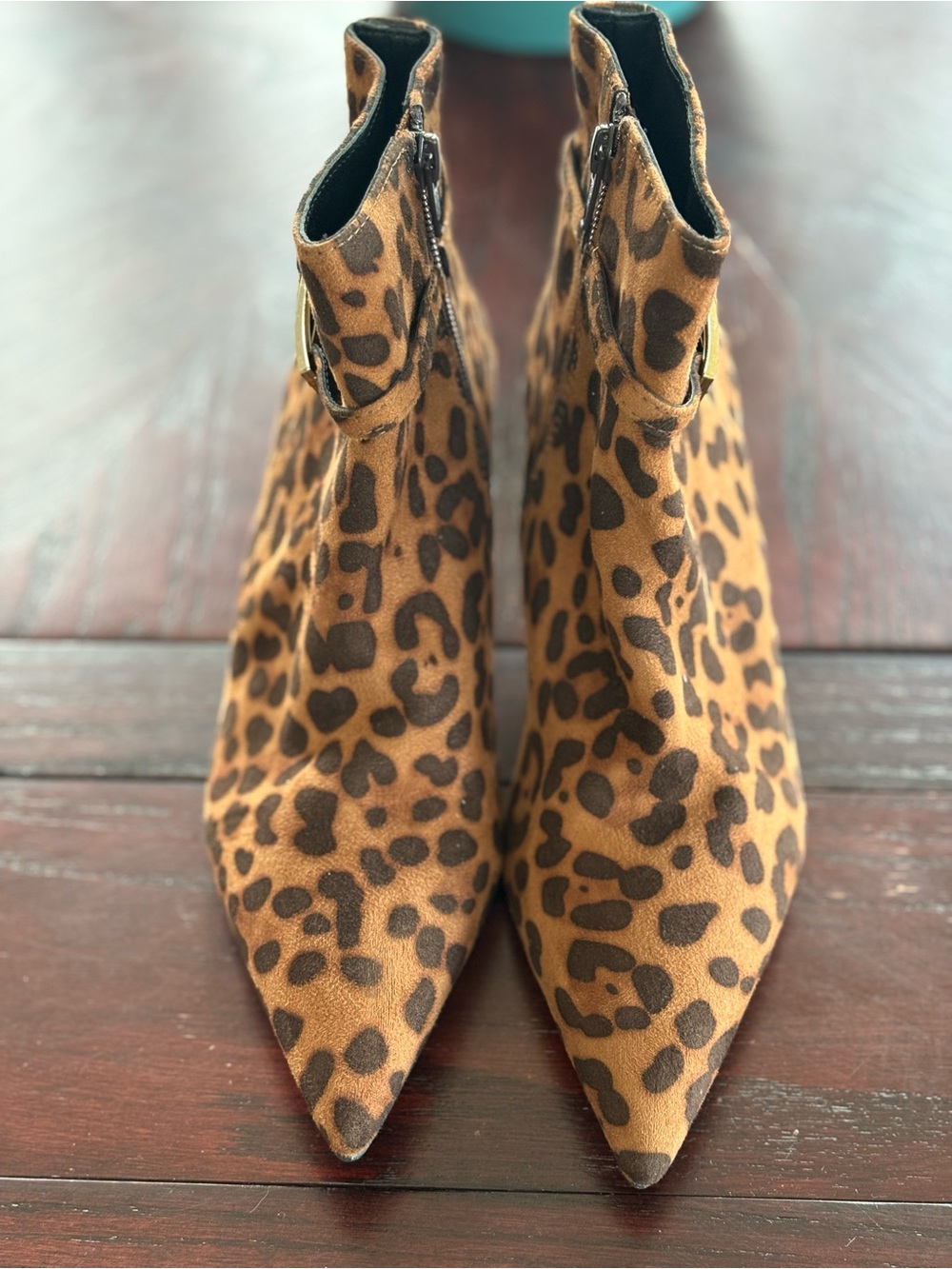Nordstrom Leopard Print Pointed Ankle Booties - Brown/Black